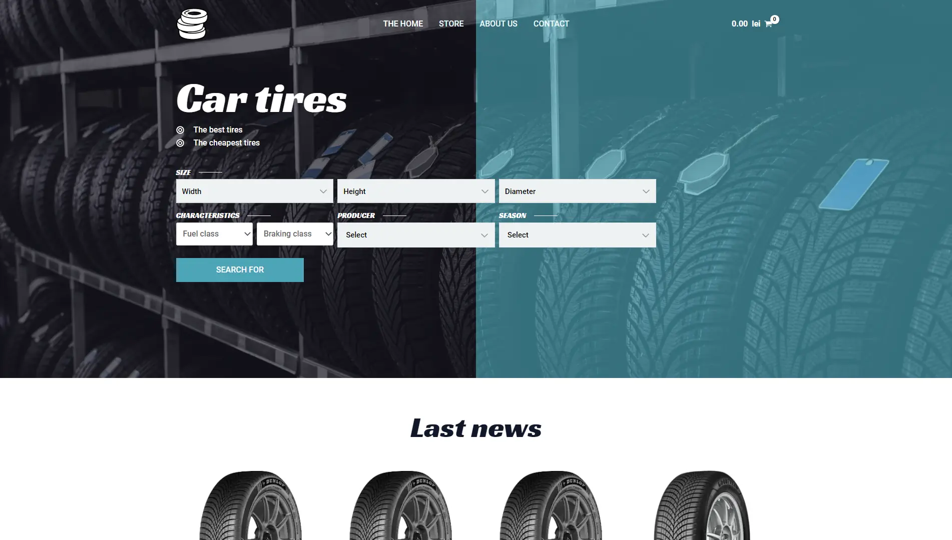 Performance car tires representing an automotive WooCommerce project