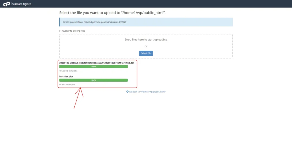 Upload the Migration Files